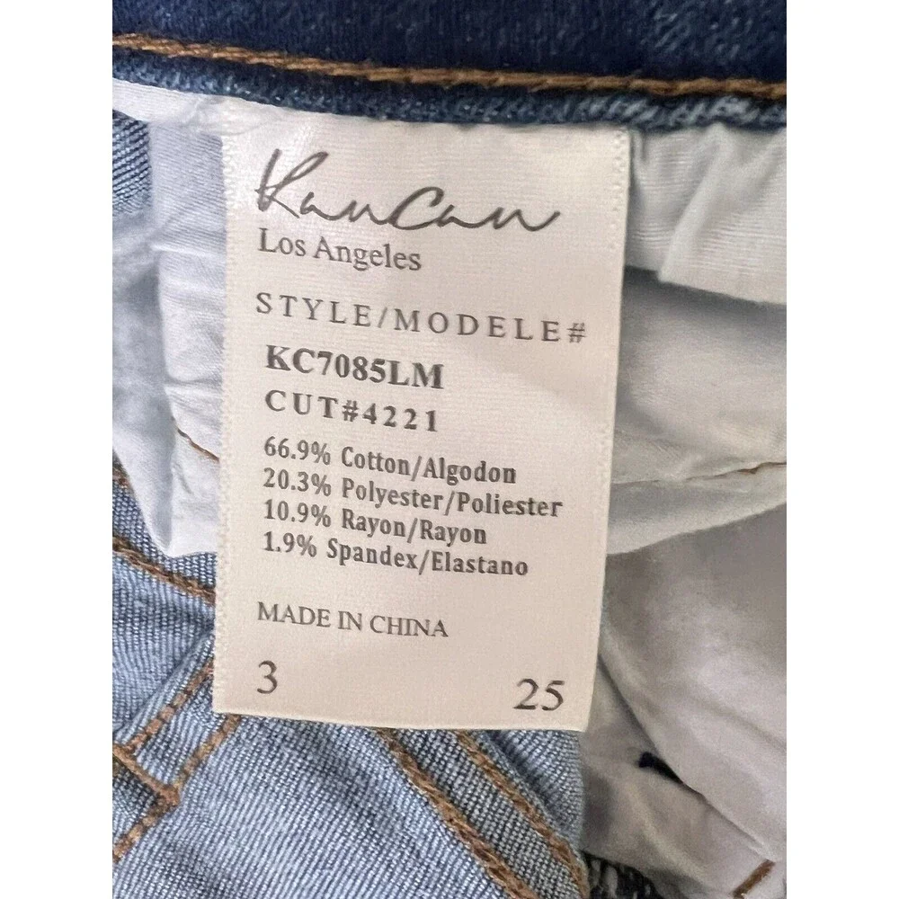 KanCan Juniors' Size 3 w25 Blue Denim Distressed Ankle Skinny Jeans - Picture 6 of 7